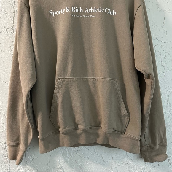SPORTY & RICH Hoodie Sweatshirt Womens Size Small Neutral Tan - Picture 4 of 11